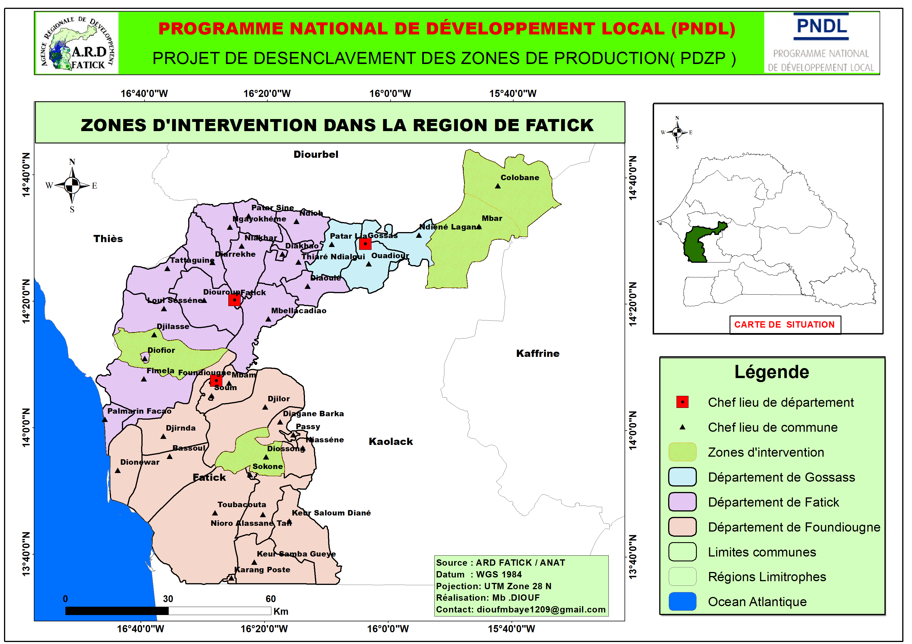 ZONE D'INTERVENTION DANS LA REGION DE FATICK