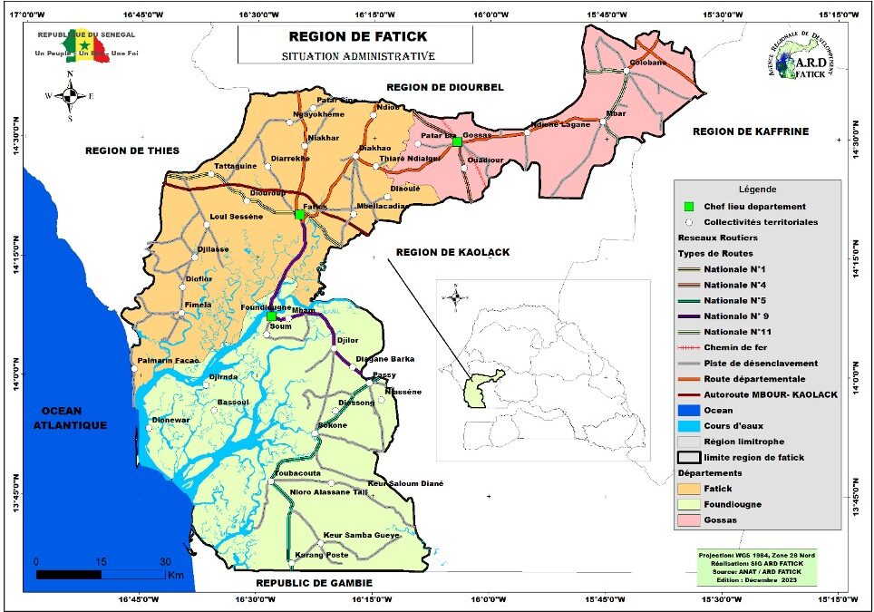 Accès aux Services Sociaux de Base dans la Région de Fatick(2023): Lecture visuelle à travers cartes et graphiques